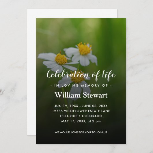 Moderne begrafenis | Dag van het leven Kaart (Voorkant / Achterkant)