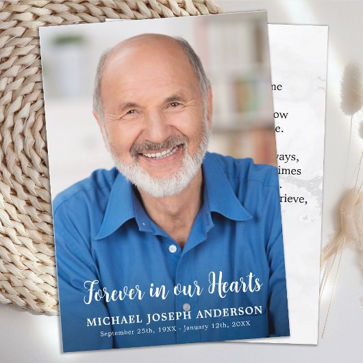 Moderne begrafenis gedenkfoto sympathie gebed Kaar