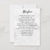 Moderne begrafenis gedenkfoto sympathie gebed Kaar (Achterkant)