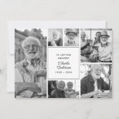 Moderne begrafenis / gedenkteken 6-foto collage bedankkaart (Voorkant)