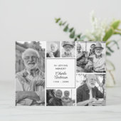 Moderne begrafenis / gedenkteken 6-foto collage bedankkaart (Staand voorkant)