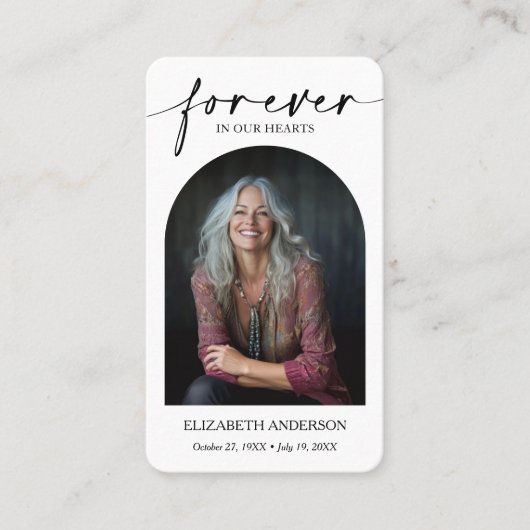 Moderne begrafenis gedenkteken foto kaart visitekaartje (Voorkant)