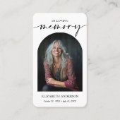 Moderne begrafenis gedenkteken foto kaart visitekaartje (Voorkant)