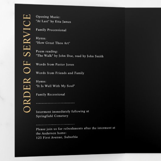 Moderne begrafenis / gedenkteken / viering van het drieluik programma (Binnenzijde eerst)