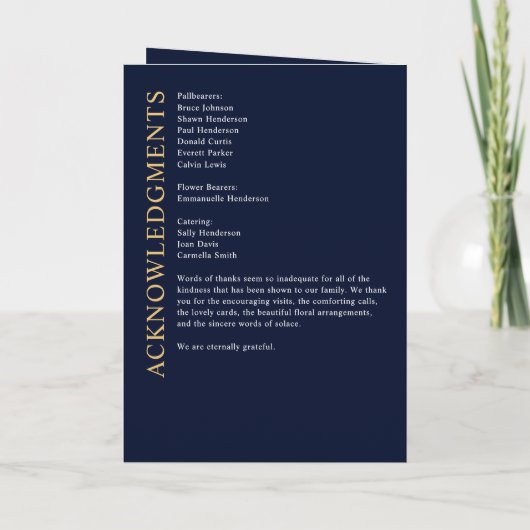 Moderne begrafenis / gedenkteken / viering van het programma (Achterkant)