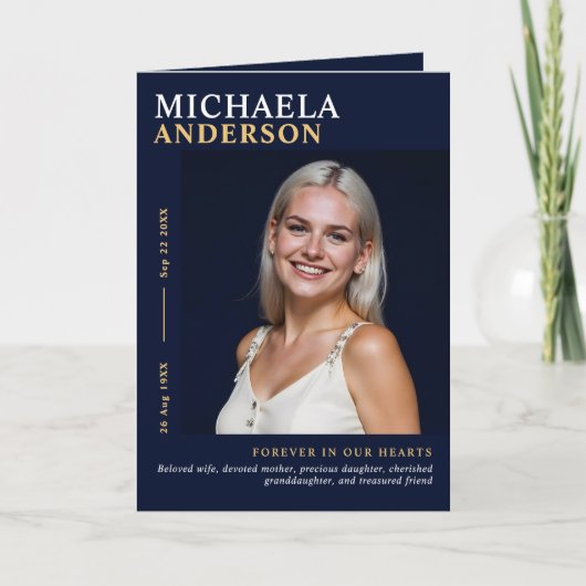 Moderne begrafenis / gedenkteken / viering van het programma (Voorkant)