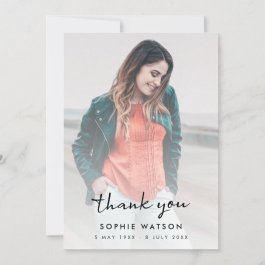 Moderne begrafenis | Herdenking van de levensdenkb Bedankkaart (Voorkant)