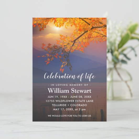 Moderne begrafenis | Herfst van het leven Kaart (Staand voorkant)