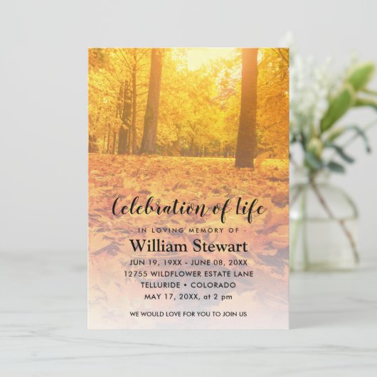 Moderne begrafenis | Hernieuwde herfst van het bos Kaart (Staand voorkant)