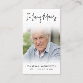 Moderne begrafenis in liefdevolle herinnering Foto Visitekaartje (Voorkant)