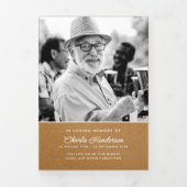 Moderne begrafenis / Memorial Faux Kraft Fotocolla Drieluik Programma (Cover)