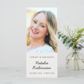 Moderne begrafenis | Memorial Photo Poem Favor Car (Staand voorkant)