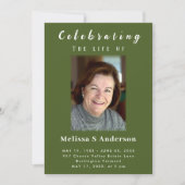 Moderne begrafenis minimale foto viering van het l kaart (Voorkant)