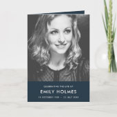 Moderne begrafenis | Navy Blue Order of Service ge Programma (Voorkant)