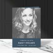 Moderne begrafenis | Navy Blue Order of Service ge Programma