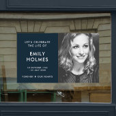 Moderne begrafenis | Navy Blue Stylish Memorial Raamsticker