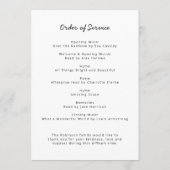 Moderne begrafenis | Orde van de Dag van het Leven Programmakaart (Achterkant)