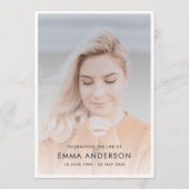 Moderne begrafenis | Orde van dienst Memorial Foto Programmakaart (Voorkant)