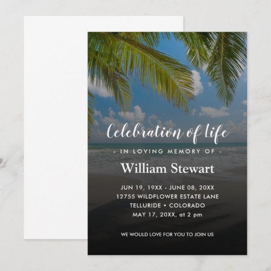 Moderne begrafenis | Pernillerfeest van het leven Kaart (Voorkant / Achterkant)