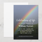 Moderne begrafenis | Rainbow Celebration of Life Kaart (Voorkant / Achterkant)
