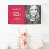 Moderne begrafenis | Roze herdenking van het leven Spandoek (Insitu)