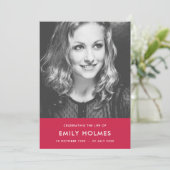 Moderne begrafenis | Roze viering van het Life-pro Programmakaart (Staand voorkant)