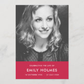 Moderne begrafenis | Roze viering van het Life-pro Programmakaart (Voorkant)