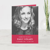 Moderne begrafenis | Roze volgorde van dienst verv Programma (Voorkant)