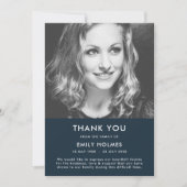 Moderne begrafenis | Scheepsblauwe viering van het Bedankkaart (Voorkant)