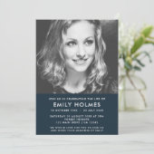 Moderne begrafenis | Scheepsblauwe viering van het Kaart (Staand voorkant)