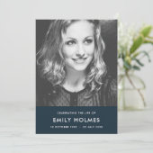 Moderne begrafenis | Scheepsblauwe viering van het Programmakaart (Staand voorkant)