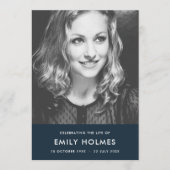 Moderne begrafenis | Scheepsblauwe viering van het Programmakaart (Voorkant)