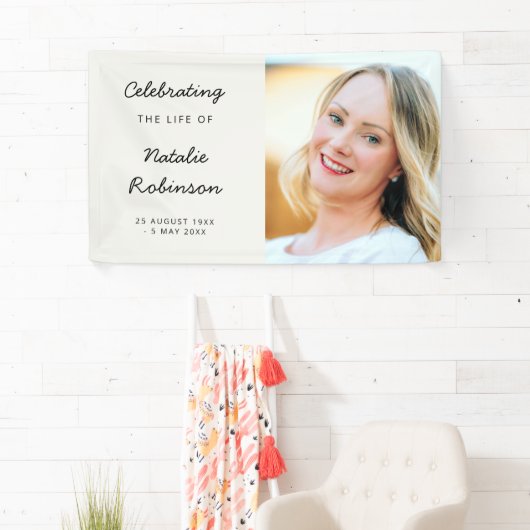 Moderne begrafenis | Sylish Script Celebration of Spandoek (Insitu)