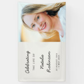 Moderne begrafenis | Sylish Script Celebration of  Spandoek (Verticaal)