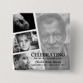 Moderne begrafenis van het verhaal van het fotolev vierkante button 5,1 cm (Voorkant)