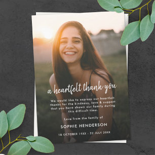 Moderne begrafenis   Viering van de foto van Life Bedankkaart