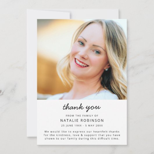 Moderne begrafenis | Viering van de minimalistisch Bedankkaart (Voorkant)