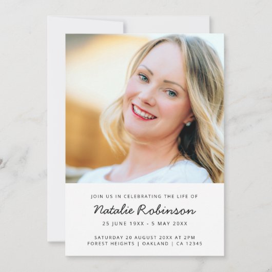 Moderne begrafenis | Viering van de minimalistisch Kaart (Voorkant)