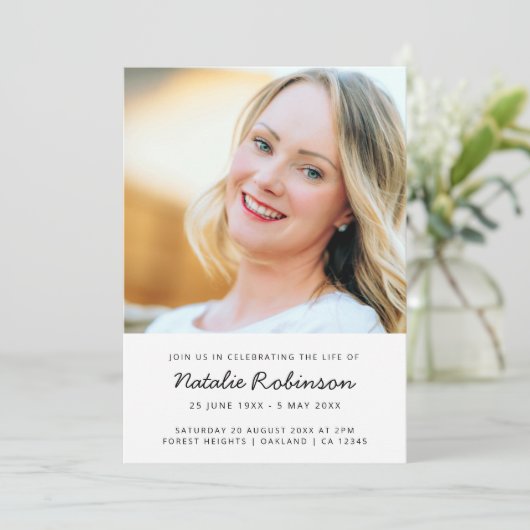 Moderne begrafenis | Viering van de minimalistisch Kaart (Staand voorkant)