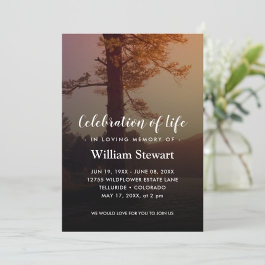 Moderne begrafenis | Viering van de uitnodiging to (Staand voorkant)