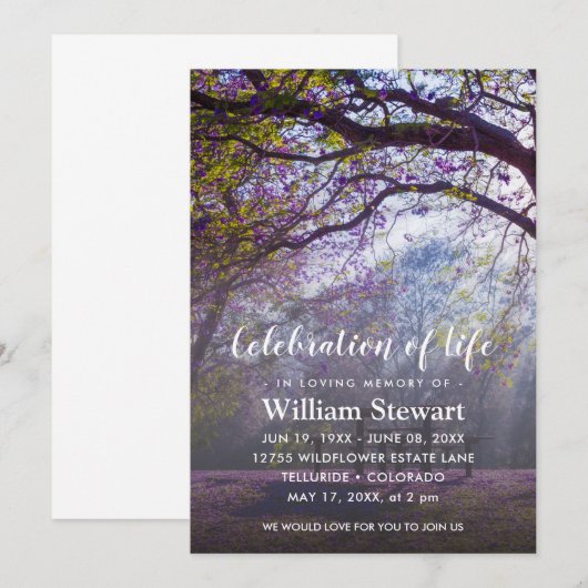 Moderne begrafenis | Viering van het leven Kaart (Voorkant / Achterkant)