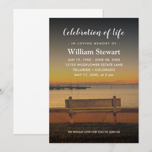 Moderne begrafenis | Viering van het leven Kaart (Voorkant / Achterkant)