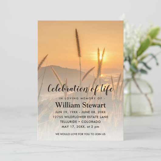 Moderne begrafenis | Viering van Life Boho Kaart (Staand voorkant)