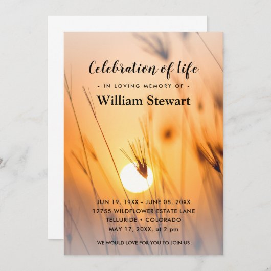 Moderne begrafenis | Viering van Life Elegant Kaart (Voorkant / Achterkant)