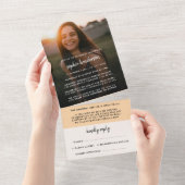 Moderne begrafenis | Viering van Life Foto RSVP Al All In One Uitnodiging (Afscheurbaar)