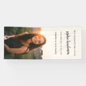 Moderne begrafenis | Viering van Life Photo Cream Spandoek (Horizontaal)