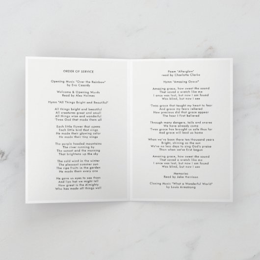 Moderne begrafenis | Viering van Life Photo Folded Programma (Binnen)