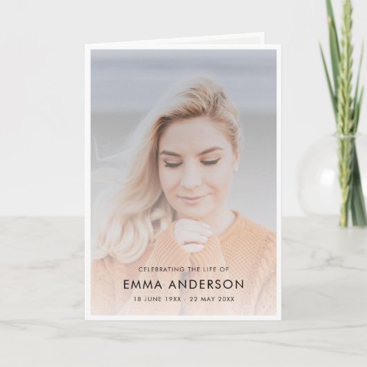 Moderne begrafenis | Viering van Life Photo Folded Programma (Voorkant)