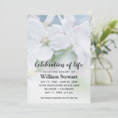 Moderne begrafenis | Viering van Life White Flower Kaart (Staand voorkant)