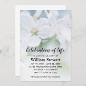 Moderne begrafenis | Viering van Life White Flower Kaart (Voorkant / Achterkant)